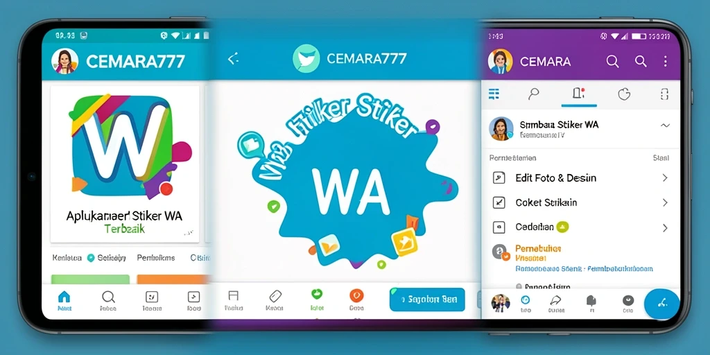 Antarmuka CEMARA777 untuk membuat stiker WA yang mudah dan intuitif.