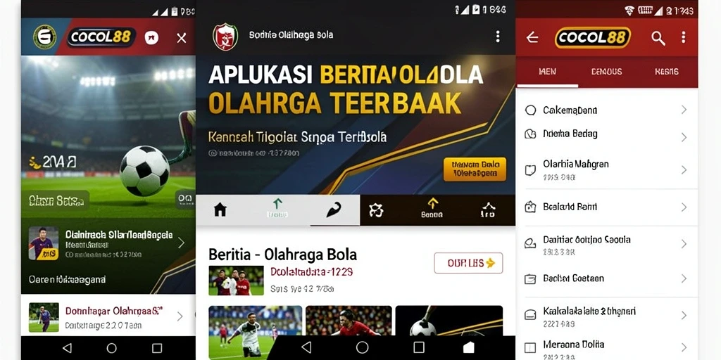 Antarmuka COCOL88 yang modern dan informatif untuk berita olahraga bola.