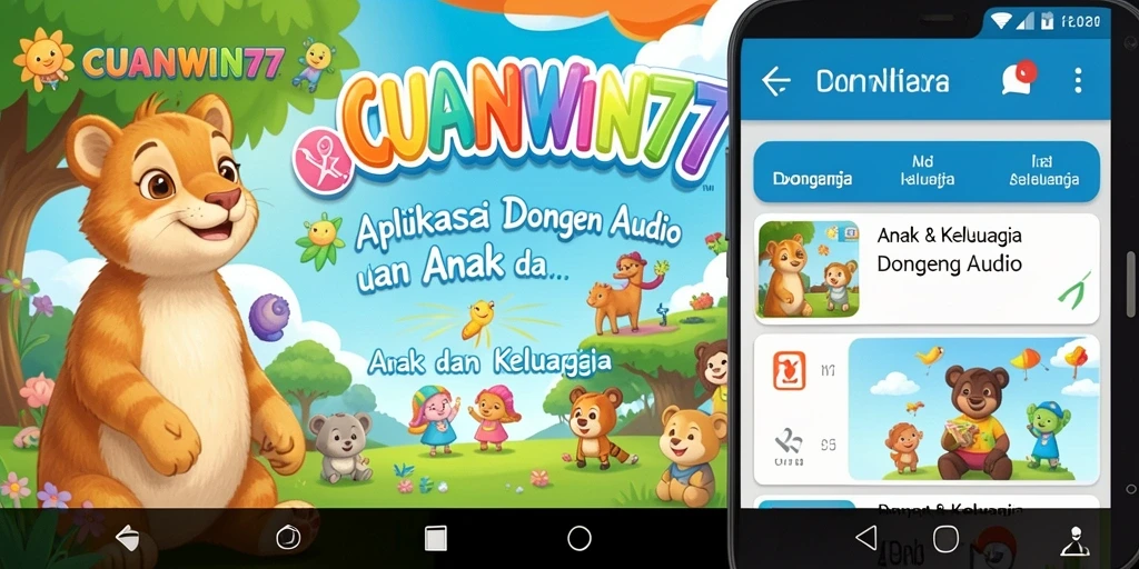 Antarmuka pengguna aplikasi Dongeng Audio yang menarik dan intuitif.