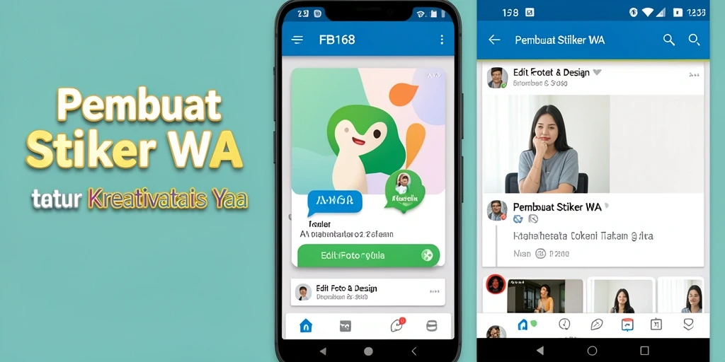 Tampilan antarmuka FB168 yang menarik untuk pembuat stiker.