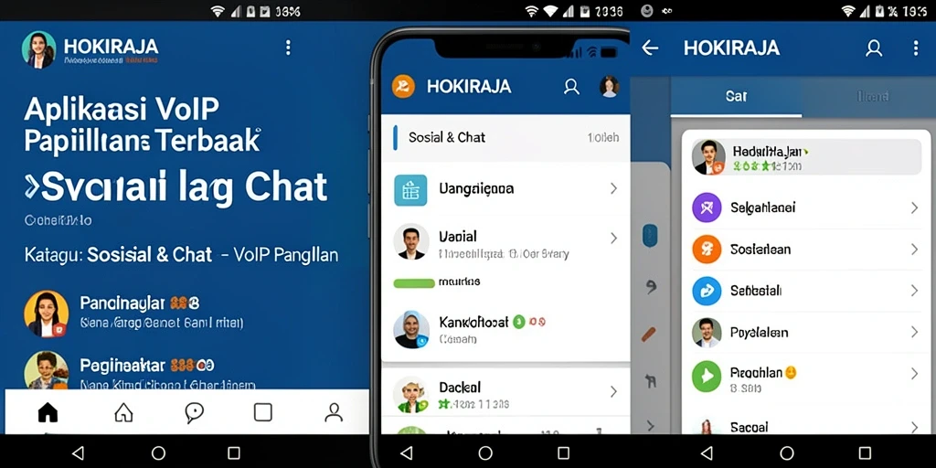 Antarmuka HOKIRAJA menampilkan fungsi VoIP Panggilan dengan jelas.