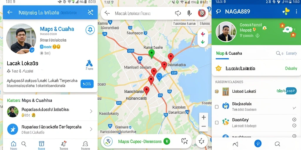 Tampilan antarmuka NAGA889 yang intuitif untuk Lacak Lokasi.