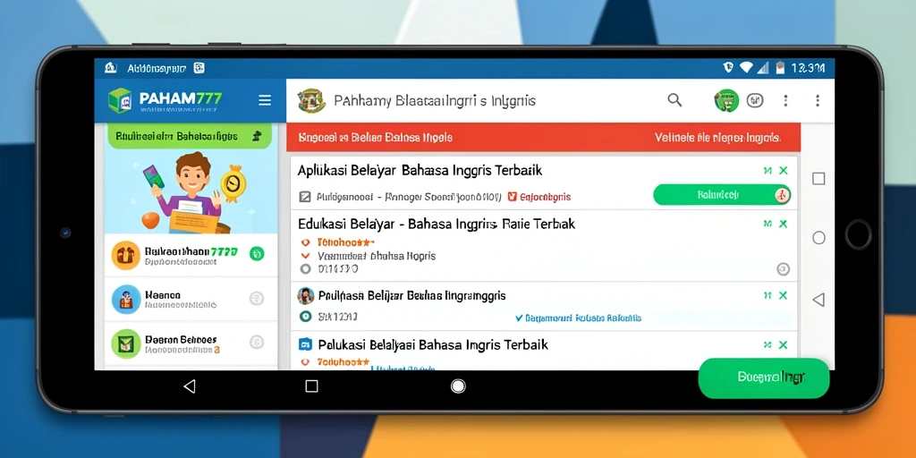 Tampilan antarmuka PAHAM777 yang menarik untuk belajar bahasa Inggris.