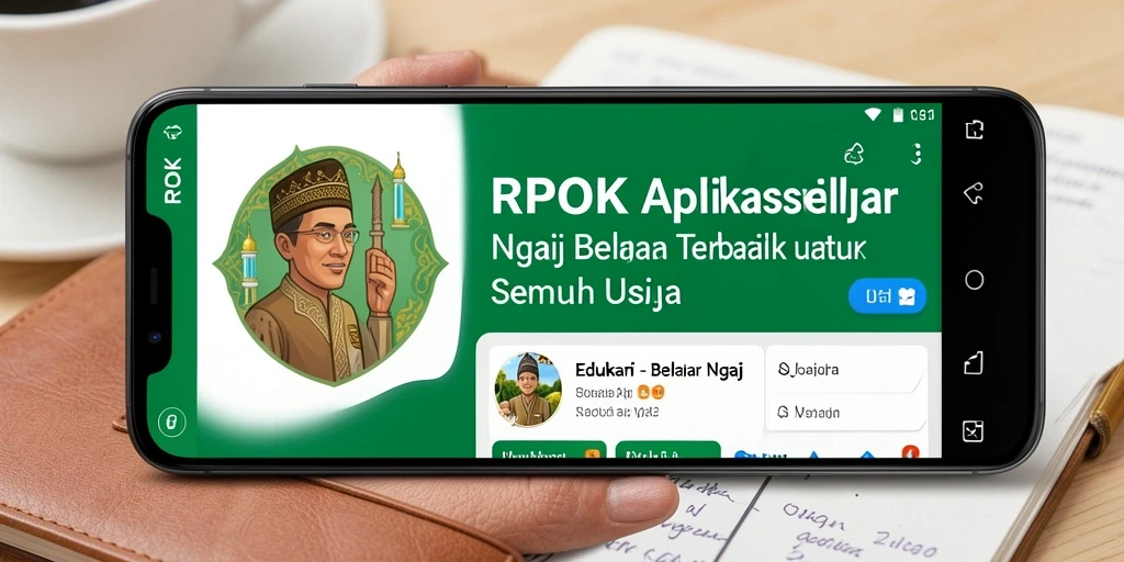 Tampilan antarmuka aplikasi RPOK yang interaktif dan menarik untuk belajar ngaji.