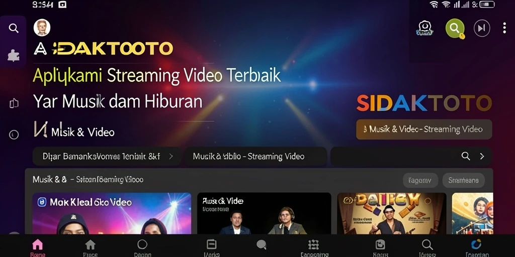 Tampilan antarmuka SIDAKTOTO dengan fitur streaming video.