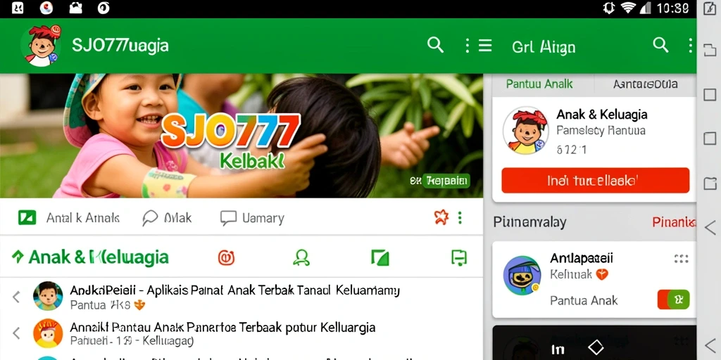 Antarmuka aplikasi SJO777 yang modern dan fungsional untuk Pantau Anak.