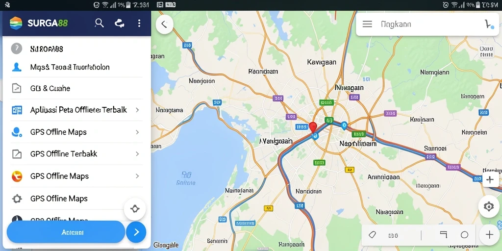 Screenshot utama <strong>SURGA88</strong> menampilkan antarmuka pengguna GPS Offline Maps yang intuitif.