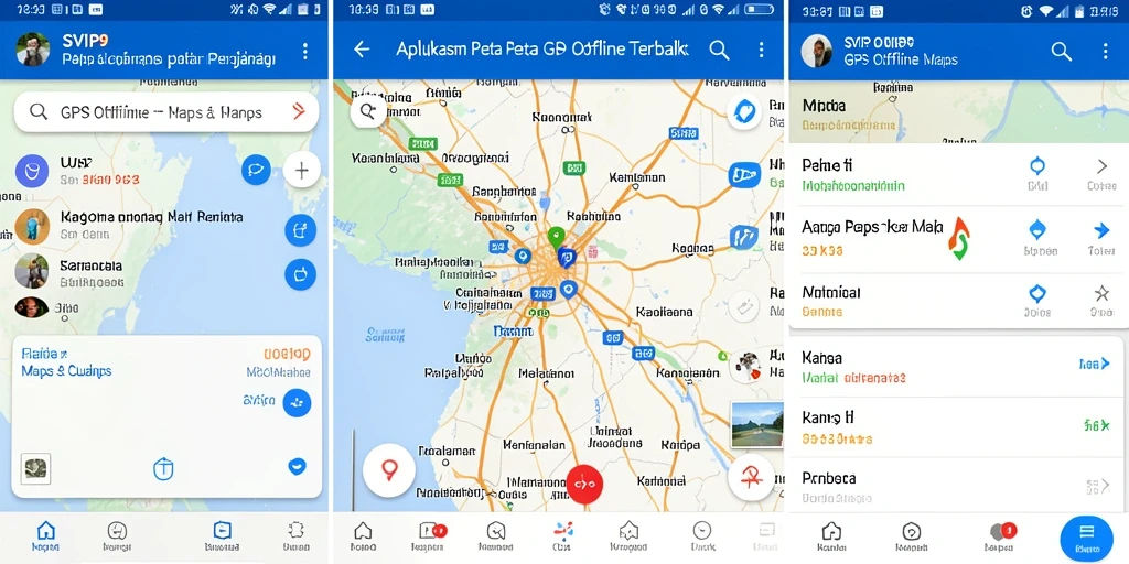 Antarmuka SVIP9 menampilkan peta GPS Offline yang jelas dan informatif.